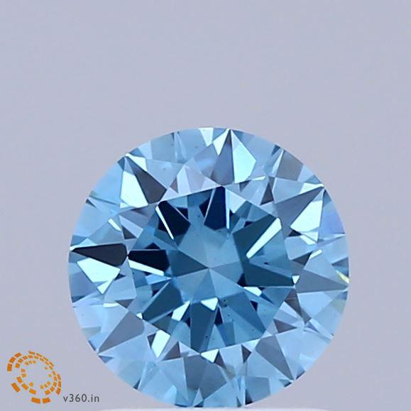 1.00 Ct. Fancy Vivid Blue Round Lab Grown Diamond