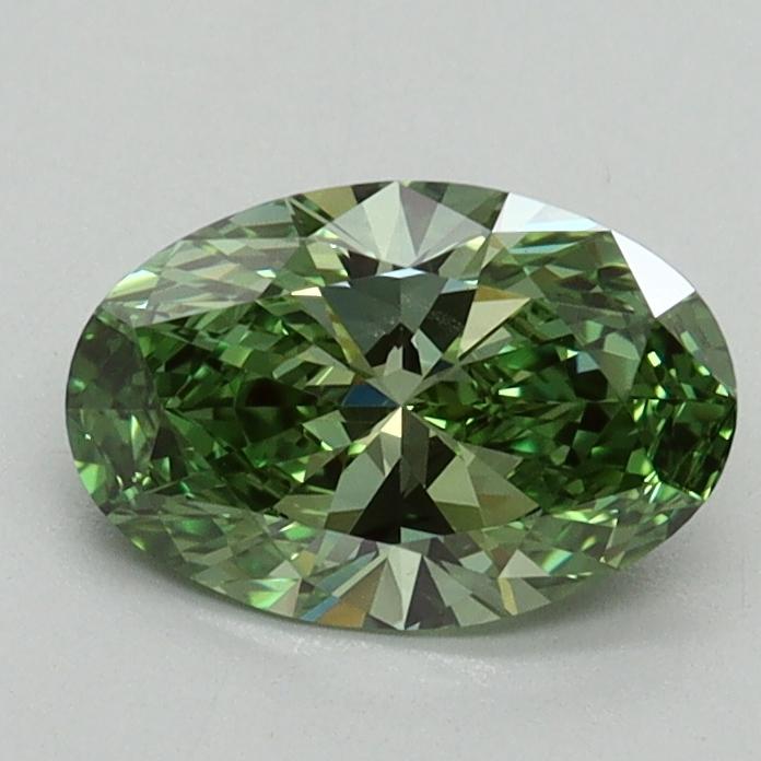 0.91 Ct. Fancy Vivid Green Oval Lab Grown Diamond