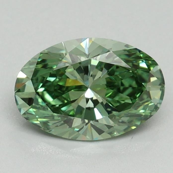 1.02 Ct. Fancy Vivid Green Oval Lab Grown Diamond