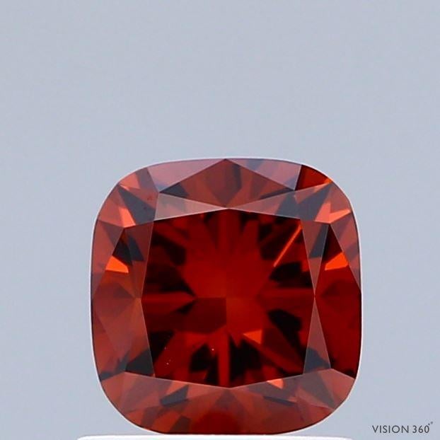 1.07 Ct. Fancy Deep  Orange Cushion Lab Grown Diamond