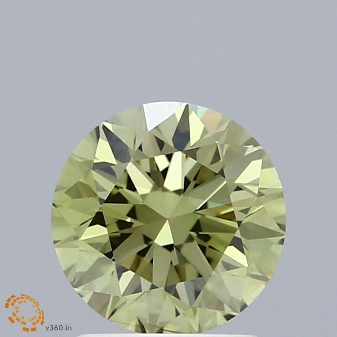 1.31 Ct. Fancy Vivid  Green Round Lab Grown Diamond