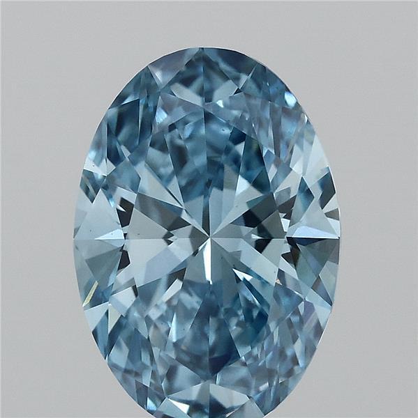 1.65 Ct. Fancy Vivid  Blue Oval Lab Grown Diamond