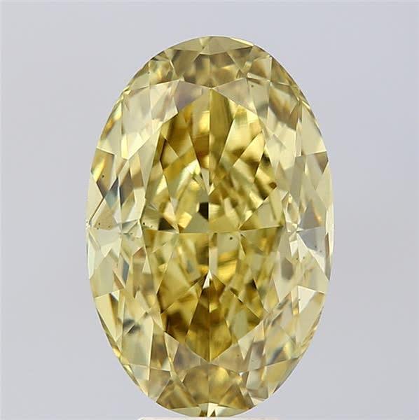 7.51 Ct. Fancy Intense Yellow Oval Lab Grown Diamond