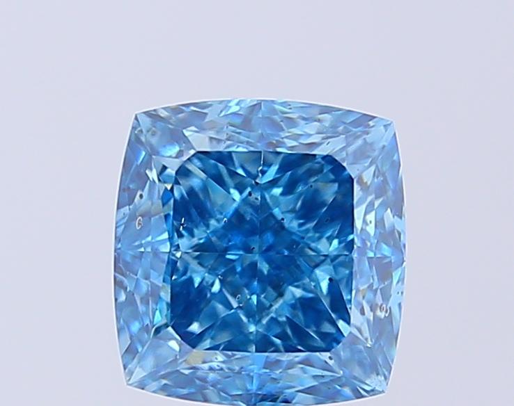 3.03 Ct. Fancy Vivid  Blue Cushion Lab Grown Diamond