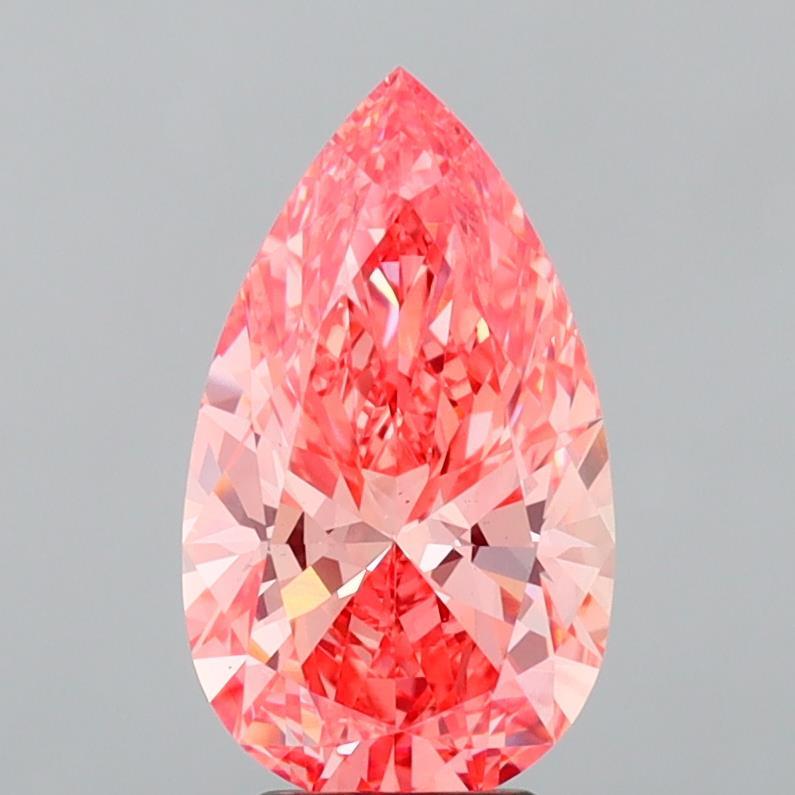 3.59 Ct. Fancy Vivid Pink Pear Lab Grown Diamond