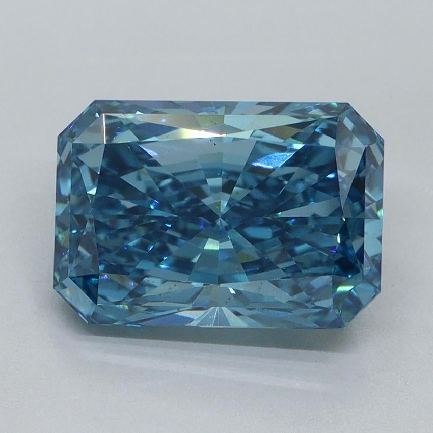3.01 Ct. Fancy Vivid Malibu Blue Radiant Lab Grown Diamond