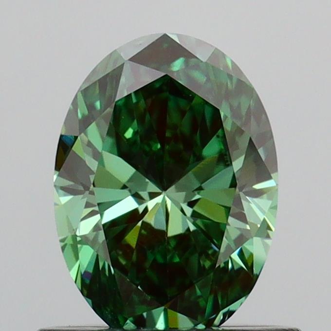 0.77 Ct. Fancy Vivid Green Oval Lab Grown Diamond