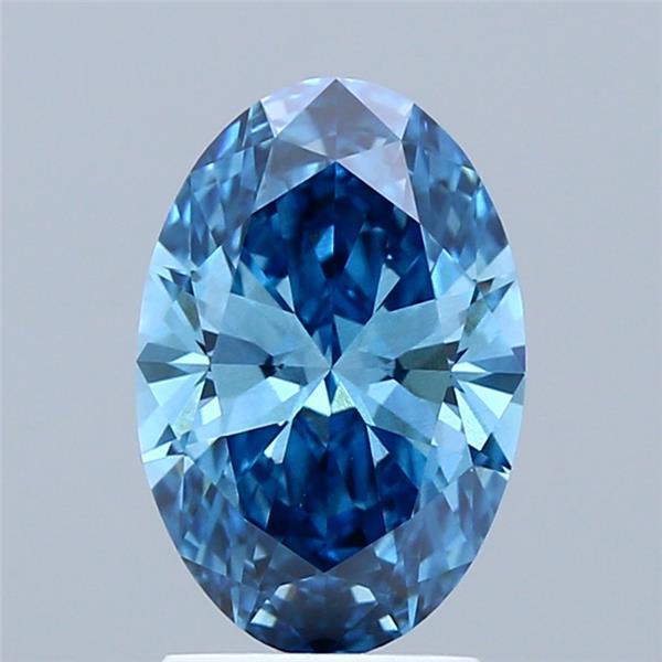 1.64 Ct. Fancy Vivid Blue Oval Lab Grown Diamond