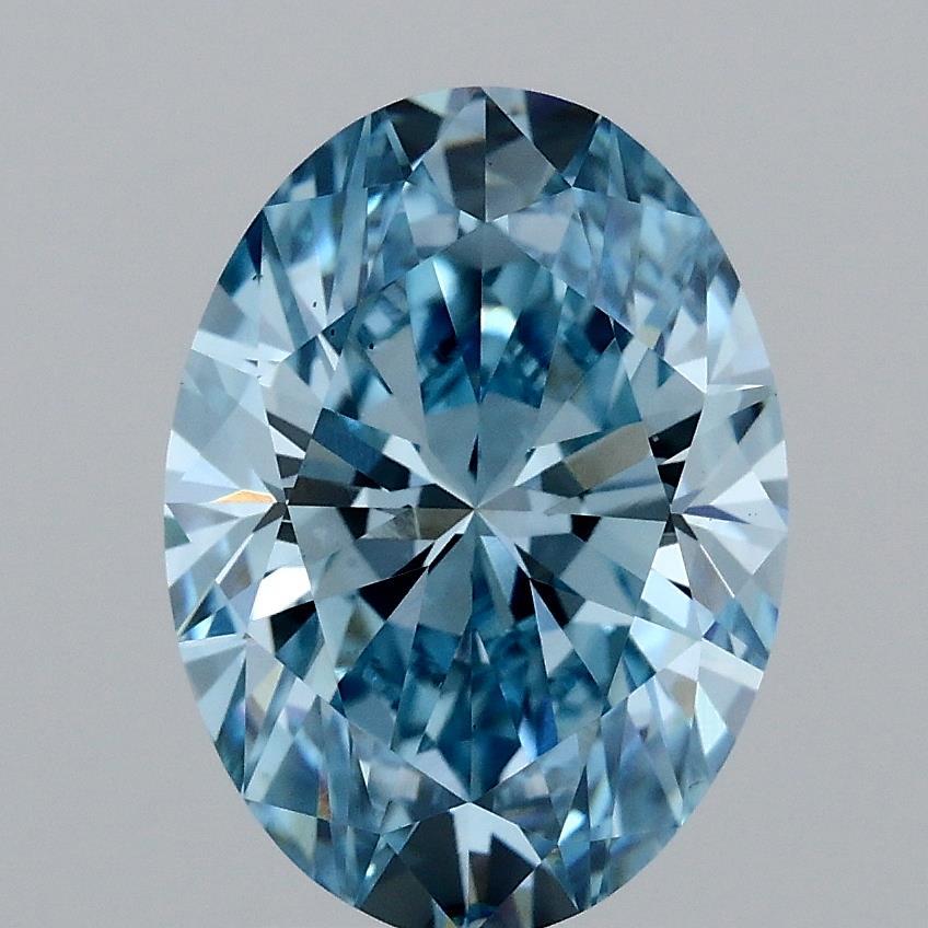 2.54 Ct. Fancy Vivid Blue Oval Lab Grown Diamond