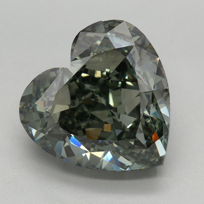 4.38 Ct. Fancy Intense Green Heart Lab Grown Diamond