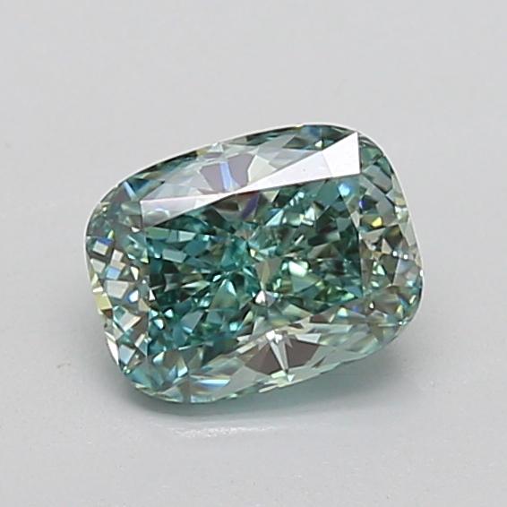 1.06 Ct. Fancy Vivid  Green Cushion Lab Grown Diamond