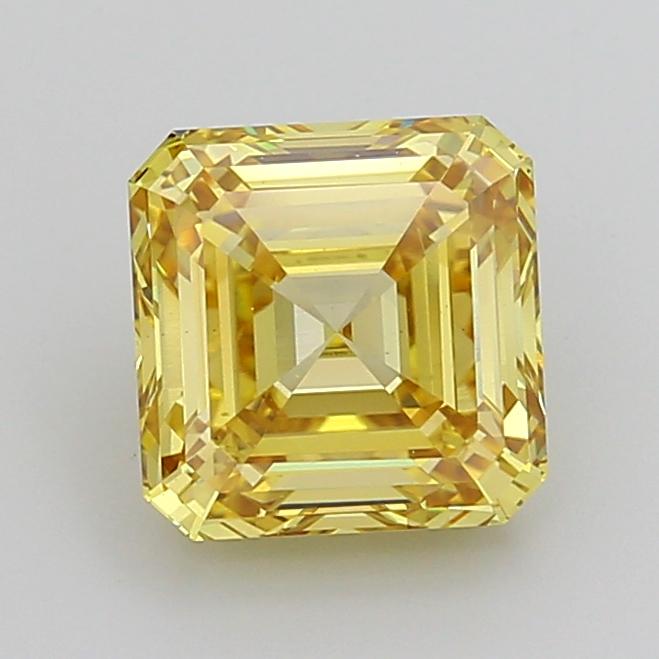 4.44 Ct. Fancy Intense Yellow Asscher Lab Grown Diamond