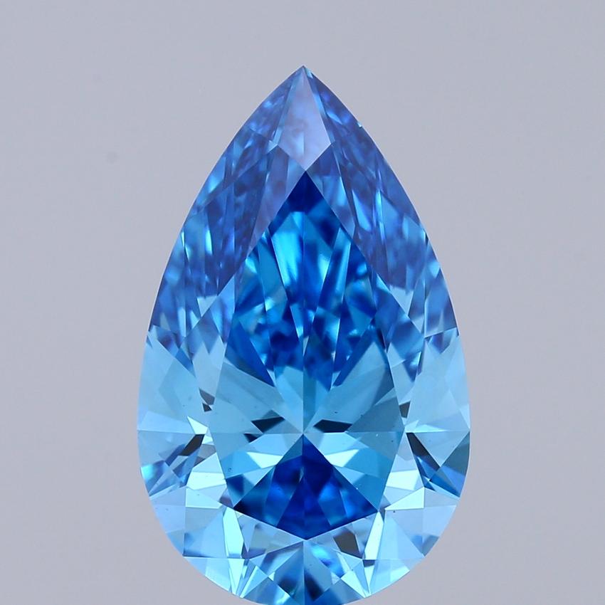 3.50 Ct. Fancy Vivid Blue Pear Lab Grown Diamond