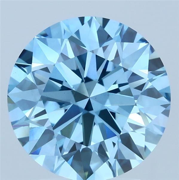 3.06 Ct. Fancy Vivid Blue Round Lab Grown Diamond