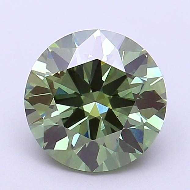 2.00 Ct. Fancy Vivid  Green Round Lab Grown Diamond