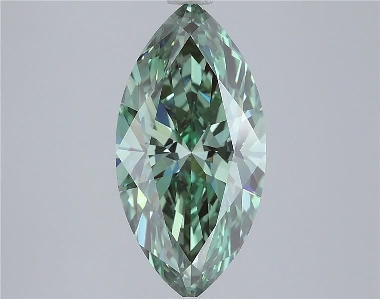 2.97 Ct. Fancy Vivid Green Marquise Lab Grown Diamond