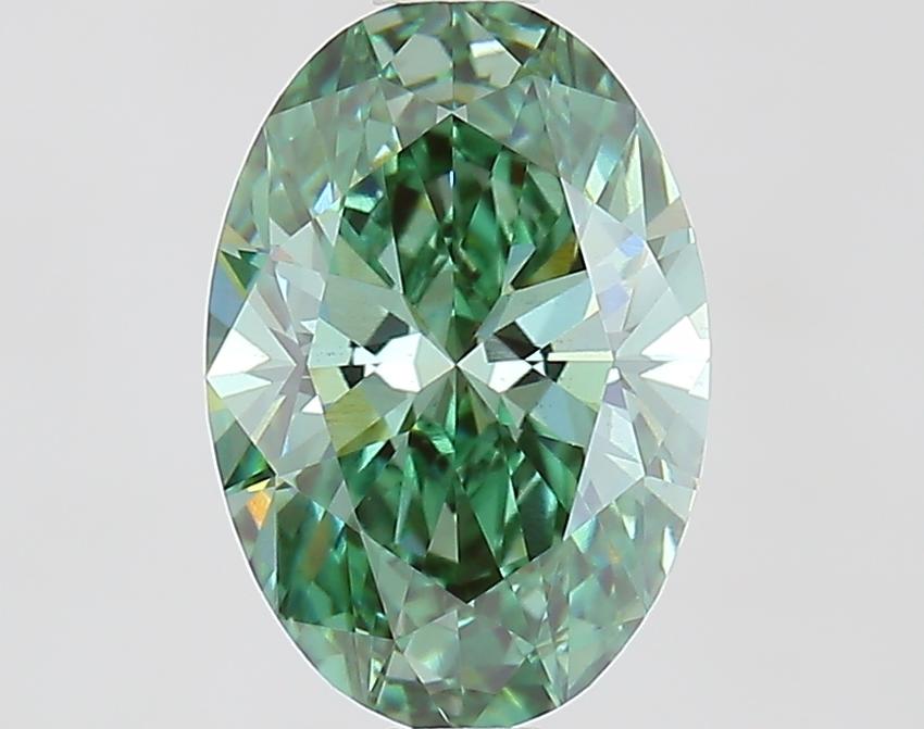 1.55 Ct. Fancy Vivid Green Oval Lab Grown Diamond