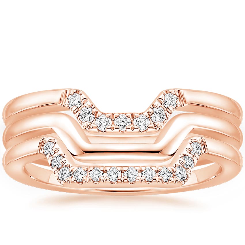 Rose Gold Linear Diamond Nesting Ring Stack
