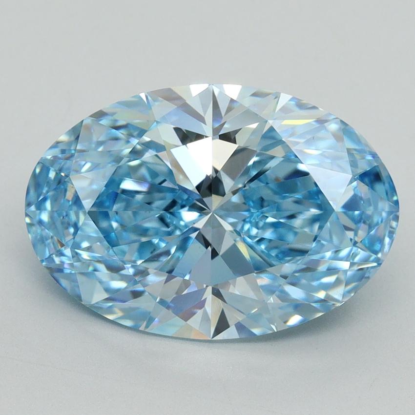 5.07 Ct. Fancy Vivid Blue Oval Lab Grown Diamond