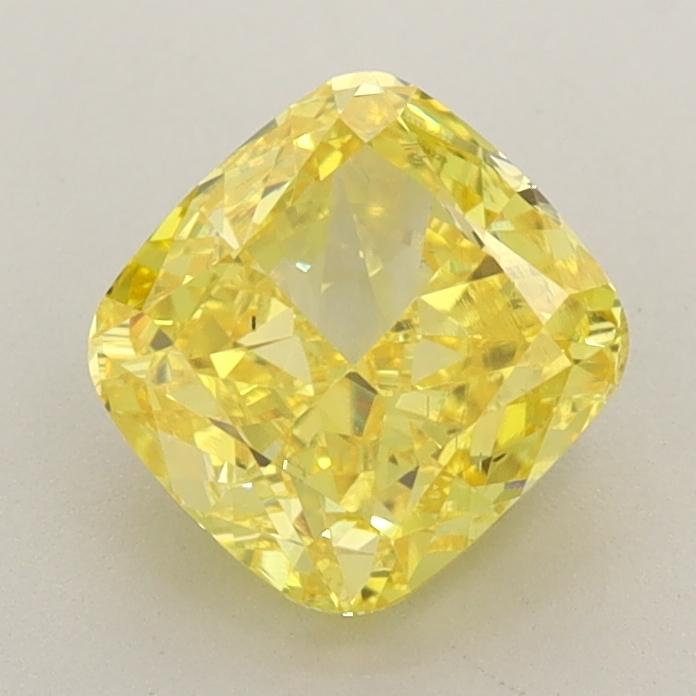 1.51 Ct. Fancy Vivid  Yellow Cushion Lab Grown Diamond
