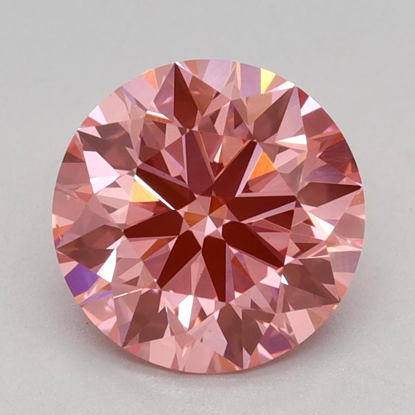 1.55 Ct. Fancy Vivid Pink Round Lab Grown Diamond