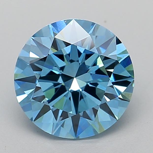 2.57 Ct. Fancy Vivid Blue Round Lab Grown Diamond