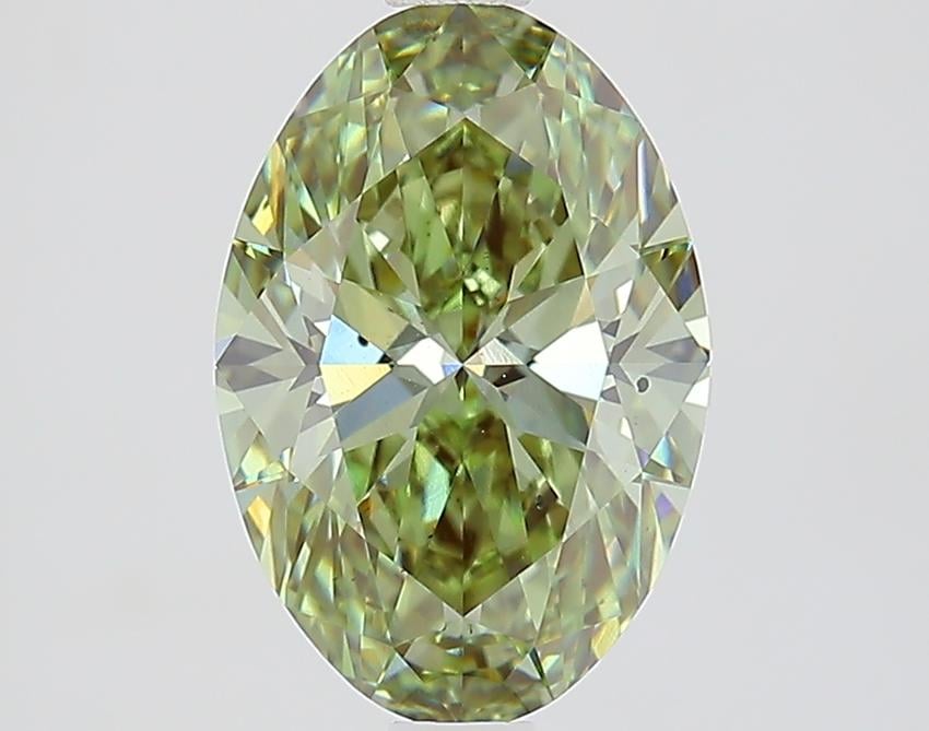 2.06 Ct. Fancy Vivid Green Oval Lab Grown Diamond