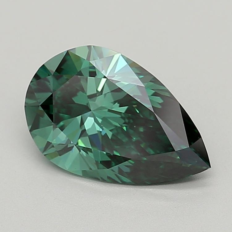 2.48 Ct. Fancy Vivid  Green Pear Lab Grown Diamond