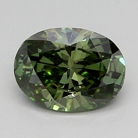 0.51 Ct. Fancy Deep  Green Oval Lab Grown Diamond