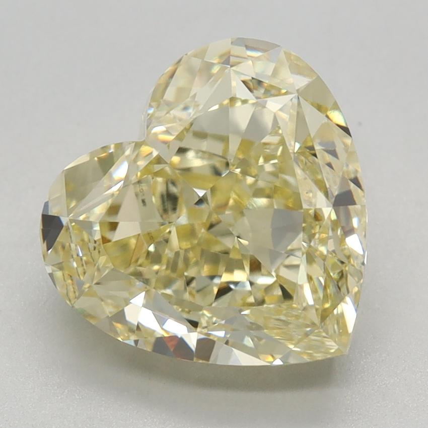 3.53 Ct. Fancy Light Yellow Heart Lab Grown Diamond