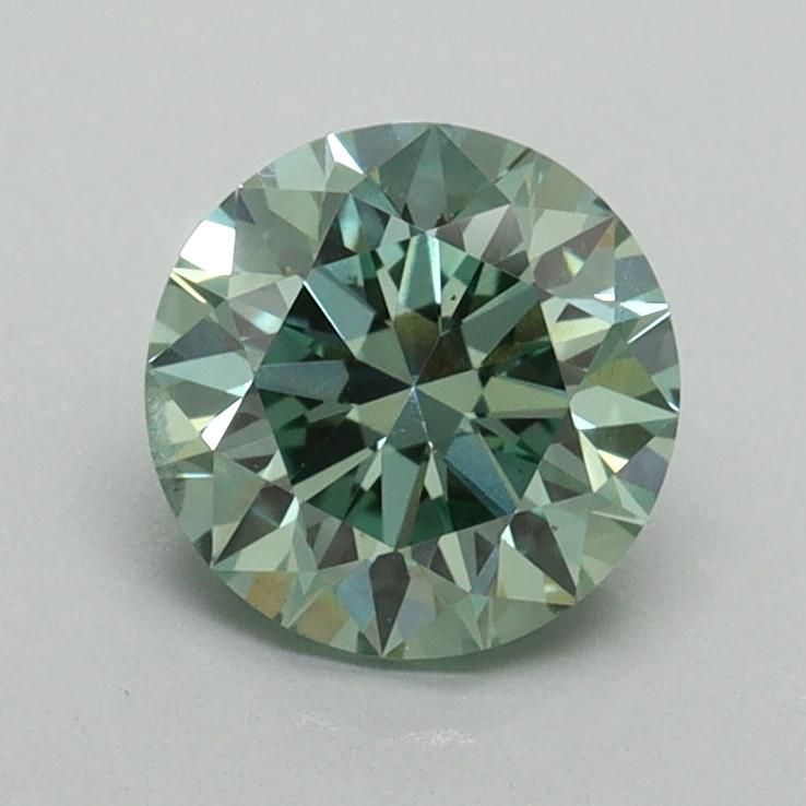 1.08 Ct. Fancy Vivid Green Round Lab Grown Diamond