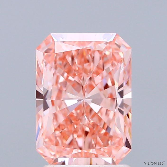 2.03 Ct. Fancy Vivid  Pink Radiant Lab Grown Diamond