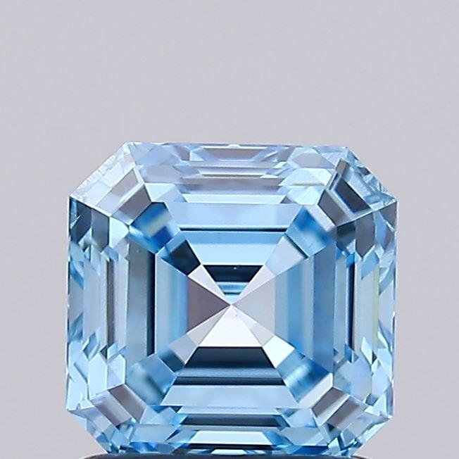 1.07 Ct. Fancy Vivid Blue Asscher Lab Grown Diamond