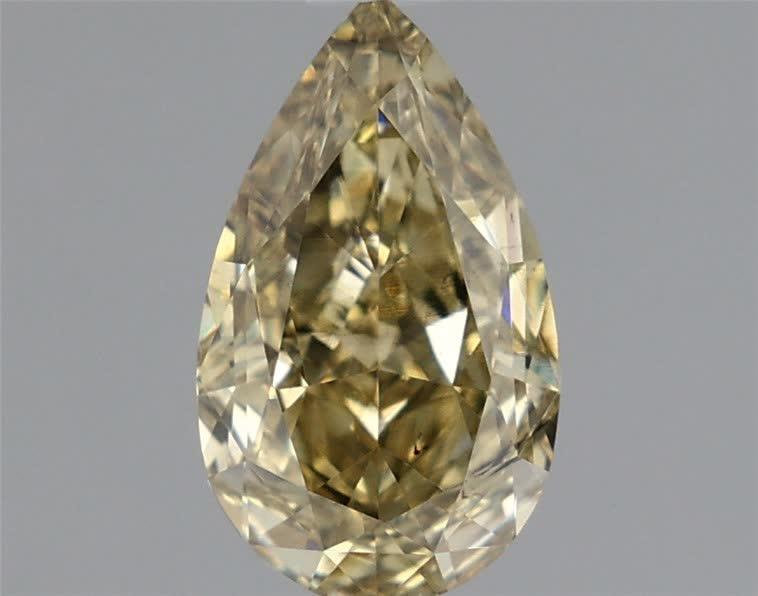 0.92 Ct. Fancy Intense Greyish Yellow Pear Lab Grown Diamond