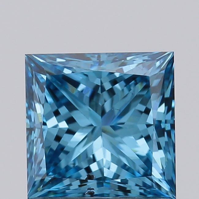 1.01 Ct. Fancy Vivid  Blue Princess Lab Grown Diamond