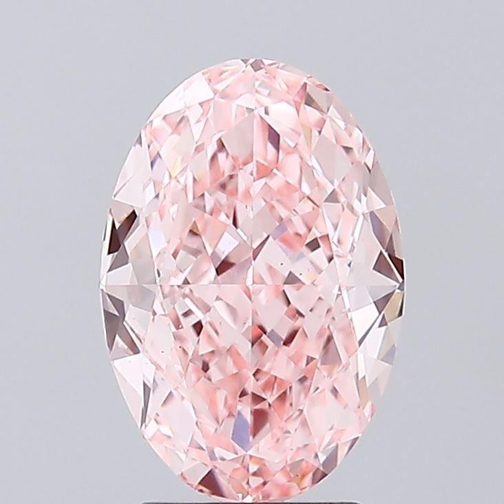 3.04 Ct. Fancy Vivid Pink Oval Lab Grown Diamond