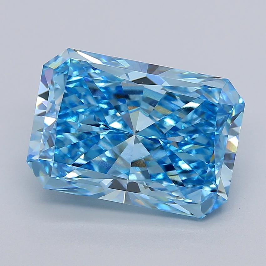 8.09 Ct. Fancy Vivid  Blue Radiant Lab Grown Diamond