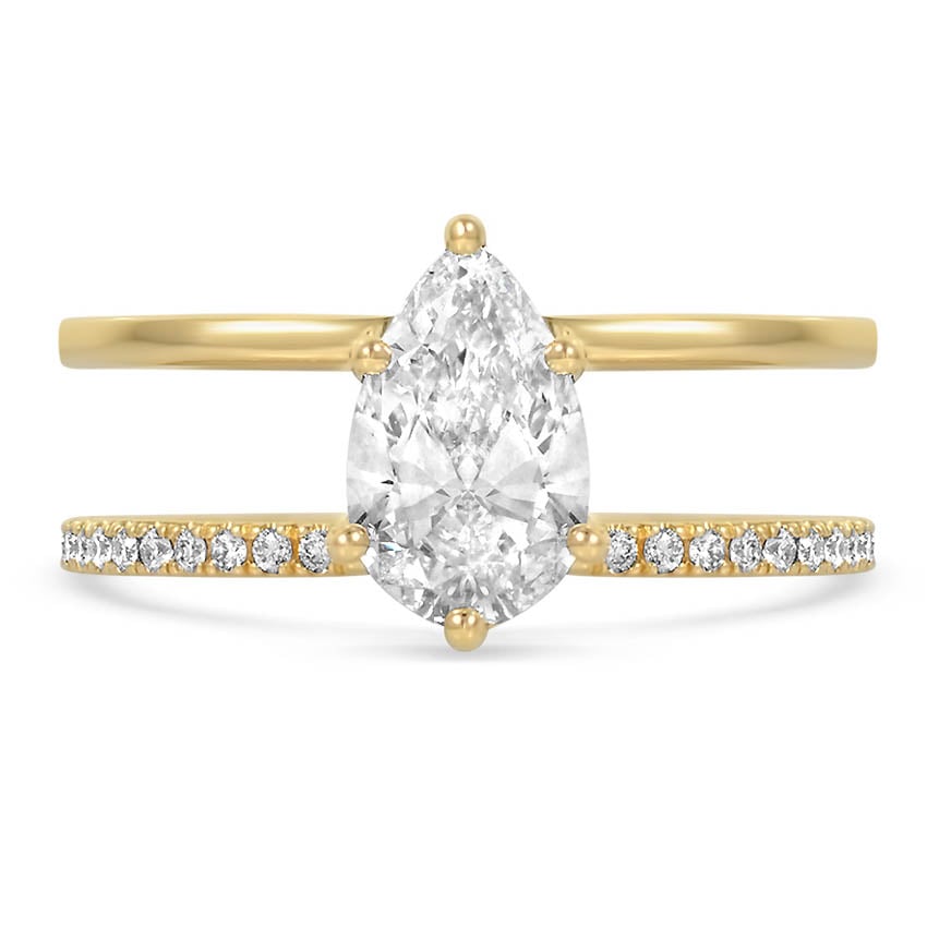 Custom Double Band Pavé Diamond Ring