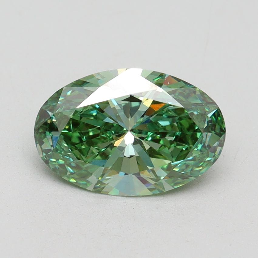 1.54 Ct. Fancy Vivid Green Oval Lab Grown Diamond