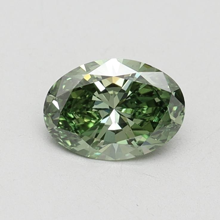 0.50 Ct. Fancy Vivid Green Oval Lab Grown Diamond