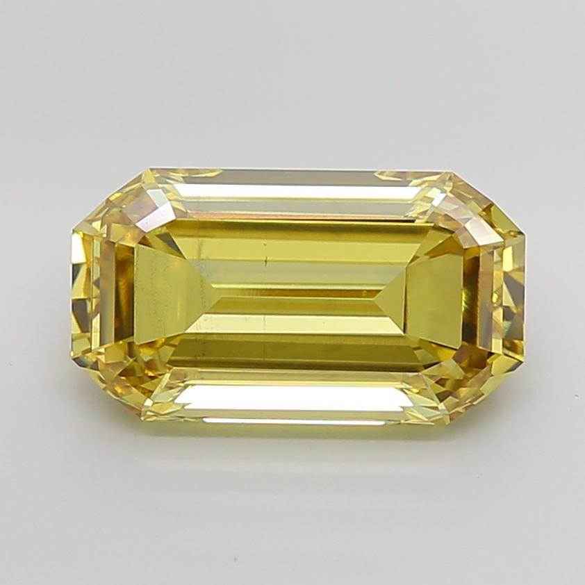 10.07 Ct. Fancy Vivid Yellow Emerald Lab Grown Diamond