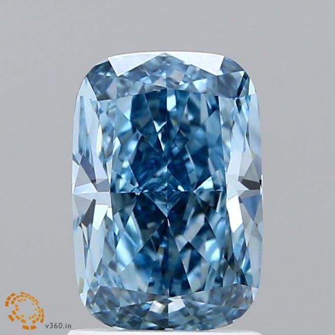 1.65 Ct. Fancy Vivid Blue Cushion Lab Grown Diamond