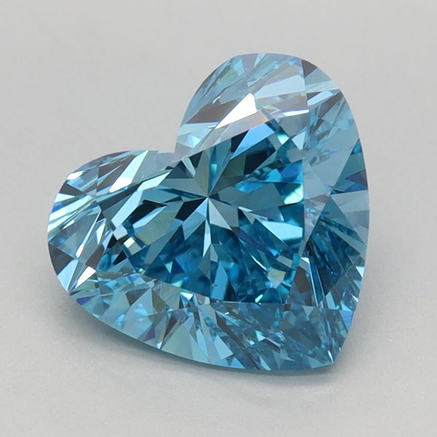 1.55 Ct. Fancy Vivid Blue Heart Lab Grown Diamond