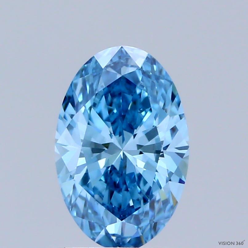 0.86 Ct. Fancy Vivid Blue Oval Lab Grown Diamond