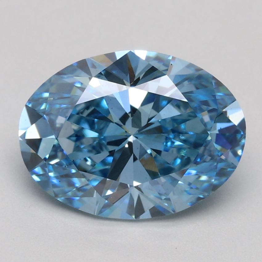 1.97 Ct. Fancy Vivid Blue Oval Lab Grown Diamond