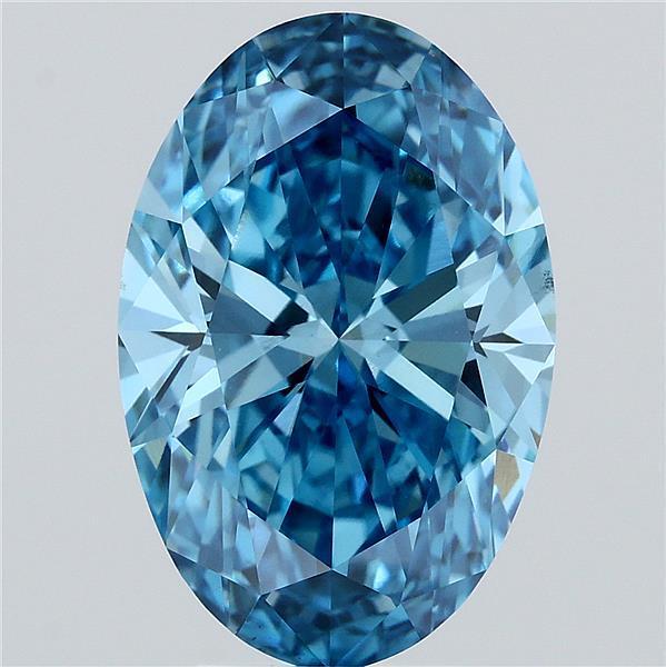5.26 Ct. Fancy Vivid Blue Oval Lab Grown Diamond
