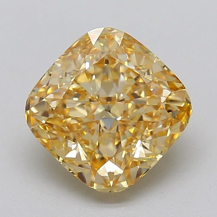 2.74 Ct. Fancy Intense Yellow Cushion Lab Grown Diamond