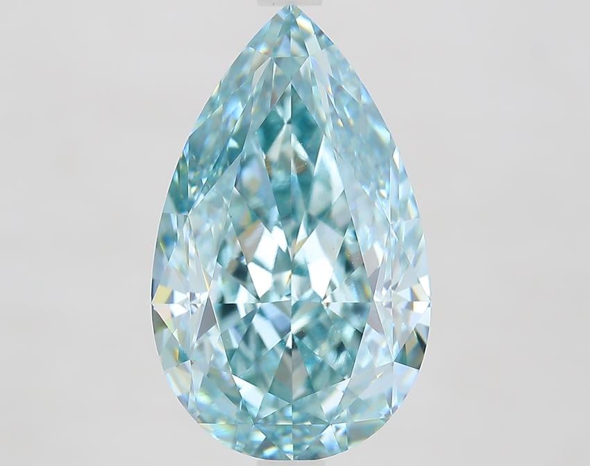1.52 Ct. Fancy Vivid Green Pear Lab Grown Diamond