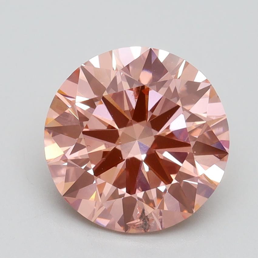 2.51 Ct. Fancy Intense Pink Round Lab Grown Diamond