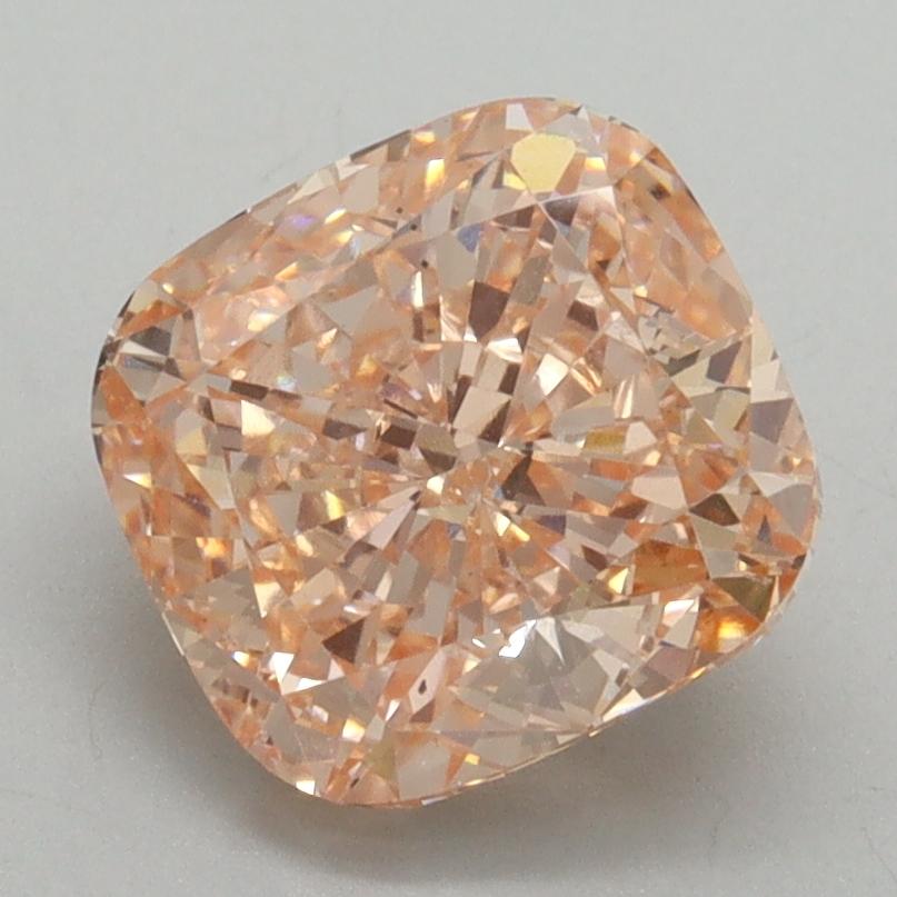 2.57 Ct. Fancy Vivid Orangy Pink Cushion Lab Grown Diamond